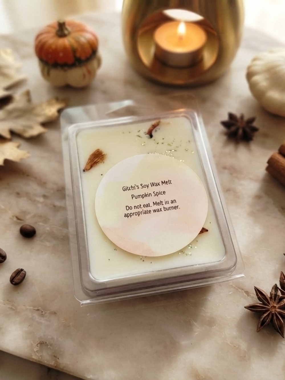 Pumpkin Spice Soy Wax Melts — Cream Scented Melt Cubes